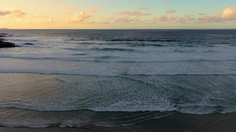 Ocean Waves Slowly Lapping On Shore At Beach Stock Footage 292657434