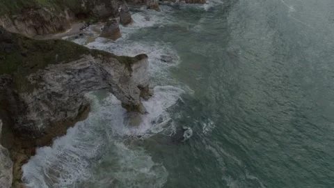 Ocean waves in a small golf Stock Footage 205223495