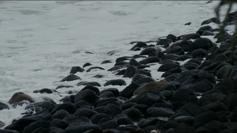Ocean waves smashing on the rocks Stock Footage 169067876