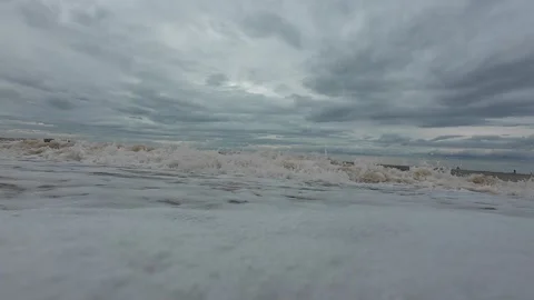Ocean Waves at Snettisham Beach Stockbeeldmateriaal 314973983
