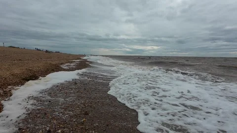 Ocean Waves at Snettisham Beach Stockbeeldmateriaal 314974013