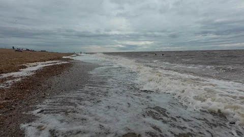 Ocean Waves at Snettisham Beach Stockbeeldmateriaal 314974033