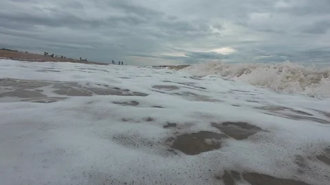 Ocean Waves at Snettisham Beach Stockbeeldmateriaal 314974048