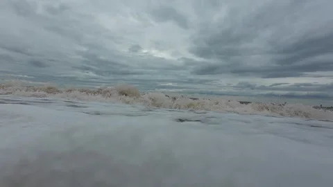 Ocean Waves at Snettisham Beach Stockbeeldmateriaal 314974049