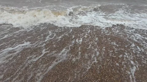 Ocean Waves at Snettisham Beach Stockbeeldmateriaal 314974051