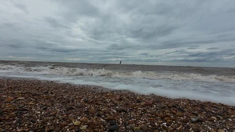 Ocean Waves at Snettisham Beach Stockbeeldmateriaal 314974091