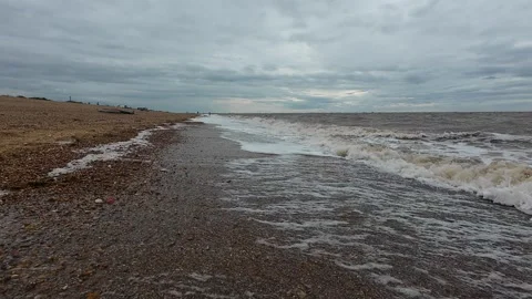 Ocean Waves at Snettisham Beach Stockbeeldmateriaal 314974115