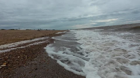 Ocean Waves at Snettisham Beach Stockbeeldmateriaal 314974117