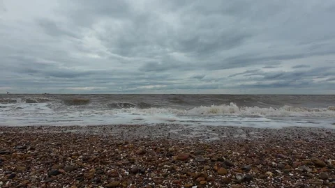 Ocean Waves at Snettisham Beach Stockbeeldmateriaal 314974209