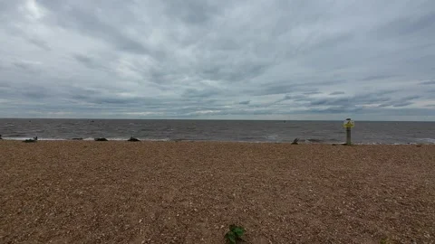 Ocean Waves at Snettisham Beach Stockbeeldmateriaal 314974292