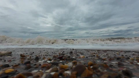 Ocean Waves at Snettisham Beach Stock Footage 314974463
