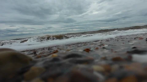 Ocean Waves at Snettisham Beach Stock Footage 314974467