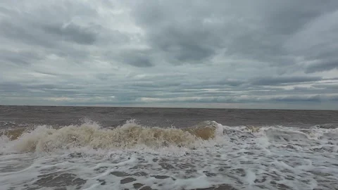 Ocean Waves at Snettisham Beach Stock Footage 314974474