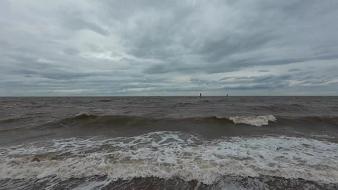 Ocean Waves at Snettisham Beach Stock Footage 314974528