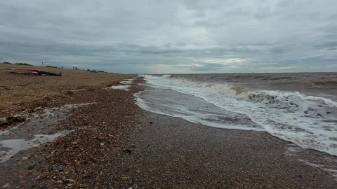 Ocean Waves at Snettisham Beach Stock Footage 314974588