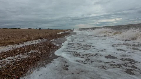 Ocean Waves at Snettisham Beach Stock Footage 314974593