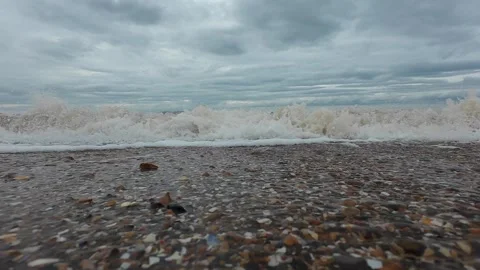 Ocean Waves at Snettisham Beach Stock Footage 314974614