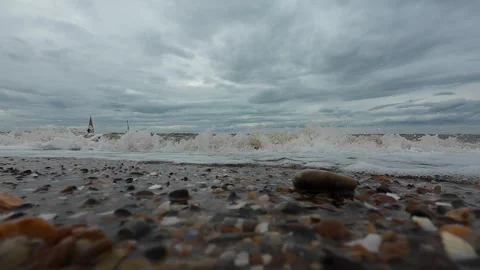 Ocean Waves at Snettisham Beach Stock Footage 314974663