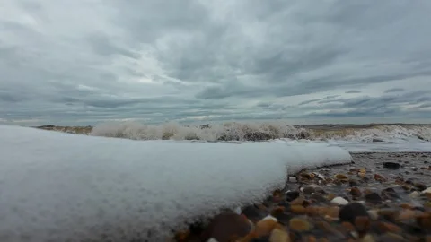 Ocean Waves at Snettisham Beach Stock Footage 314974723