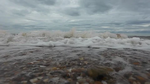 Ocean Waves at Snettisham Beach Stock Footage 314974737