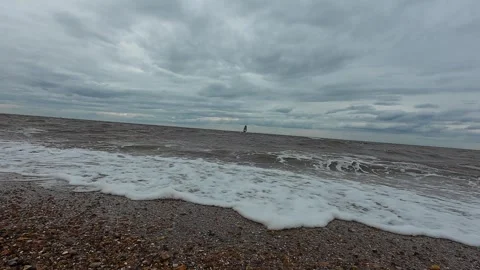 Ocean Waves at Snettisham Beach Stock Footage 314974788