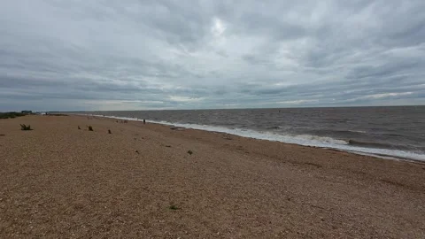 Ocean Waves at Snettisham Beach Stock Footage 314974811