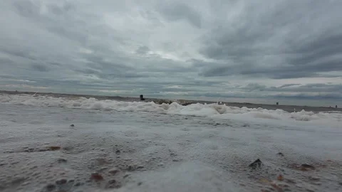 Ocean Waves at Snettisham Beach Stock Footage 314974867