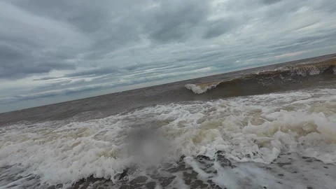 Ocean Waves at Snettisham Beach Stock Footage 314974893