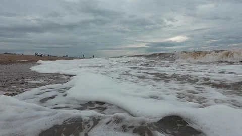 Ocean Waves at Snettisham Beach Stock Footage 314974950