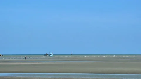 Ocean waves splash the shore severely Stock Footage 152761275
