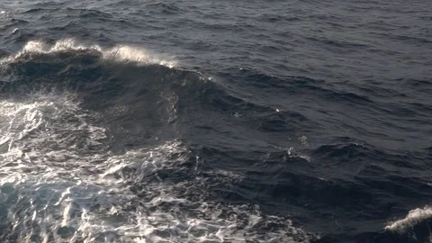 Ocean waves splashes spray in the evening Stock Footage 115716971