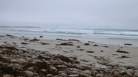 Ocean Waves Splashing at Pebble Beach Stock Footage 70212338