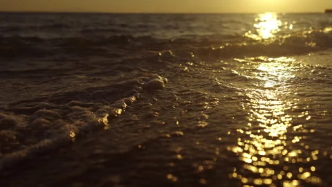 Ocean waves splashing on sand Stock Footage 212970065