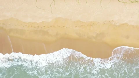 Ocean Waves Splashing On The White Sand Beach Stock Footage 140712778