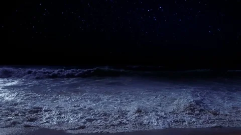 beach night waves