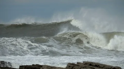 Ocean Waves storm Stock Footage 123070199