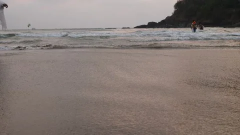 Ocean waves striking beach, Ocean waves footage Stock Footage 151896699