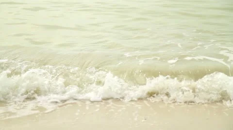 Ocean Waves Suds on Beach 2 Stock-Footage 18073109