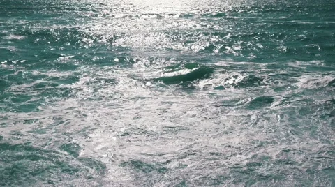 Ocean Waves with Sun Reflection Video stock 64289406