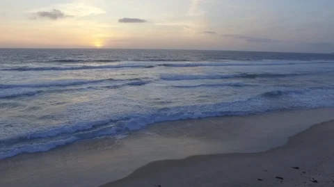 Ocean Waves Sunset Beach Stock Footage 85946677