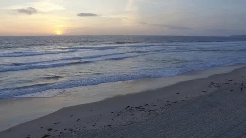 Ocean Waves Sunset Beach San Diego Stock Footage 85946708