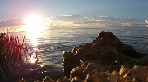 Ocean Waves Sunset 库存影片 41732139