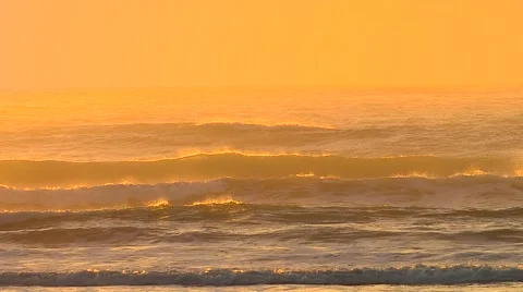 Ocean waves at sunset Stock Footage 46160844