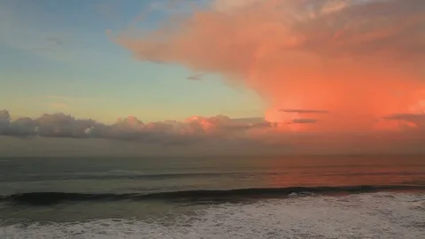 Ocean waves at sunset Stock Footage 70117304