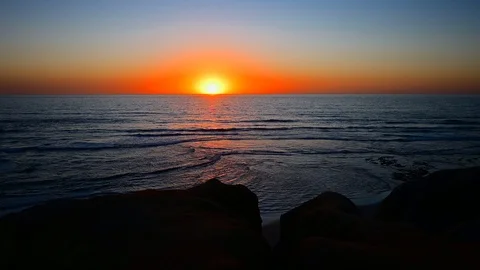 Ocean Waves Sunset Stock Footage 124622647