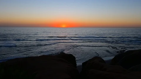 Ocean Waves Sunset Stock Footage 124622768