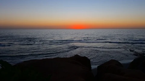 Ocean Waves Sunset Stock Footage 124622878