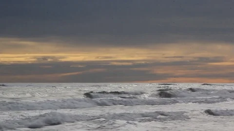 Ocean Waves At Sunset Video stock 125702767