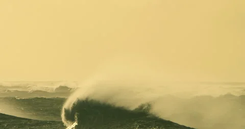 Ocean Waves at Sunset Stock Footage 262107687