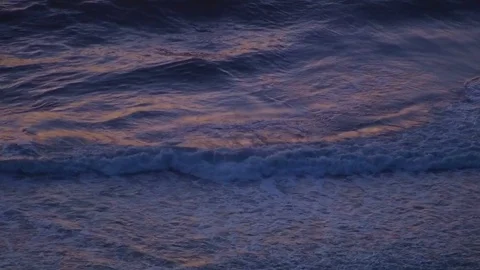 Ocean waves at sunset from high above cliff Oregon Coast Oregon 2 Stock-Footage 81802071